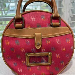 Dooney & Bourke Y2K vintage pink rainbow monogram small round canteen bag